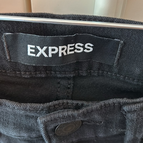 Express Stretch Black Jean Legging Mid Rise Size 4R - Picture 2 of 11